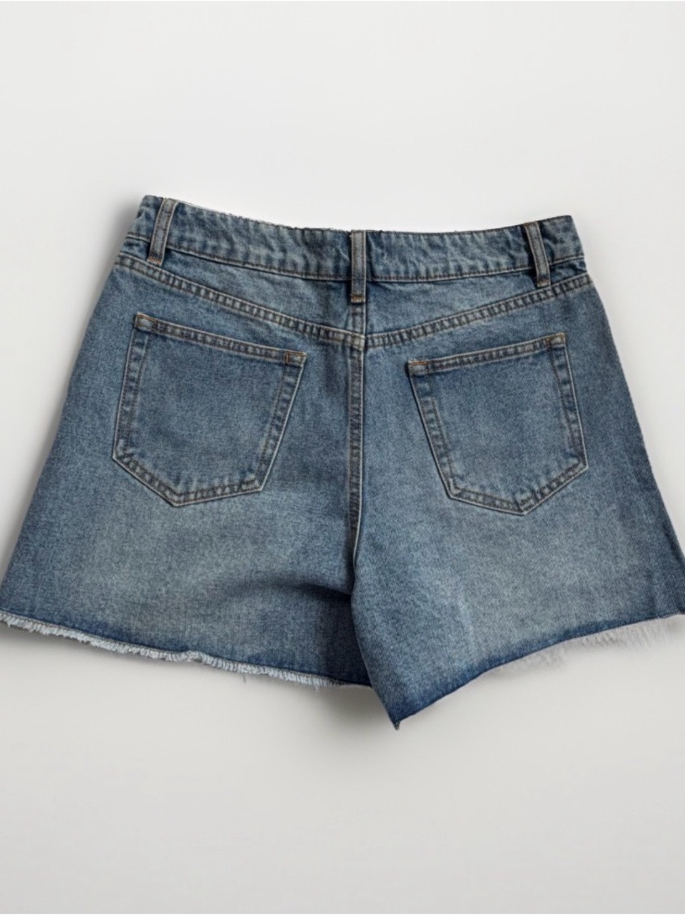 Rhinestone Side Stripe High Rise Distressed Denim Shorts 10 Festival Cowgirl - Picture 4 of 12